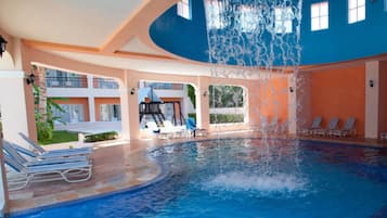 Indoor pool, 5 outdoor pools, open 7:00 AM to 9:00 PM, sun loungers