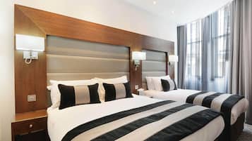 In-room safe, desk, laptop workspace, blackout drapes
