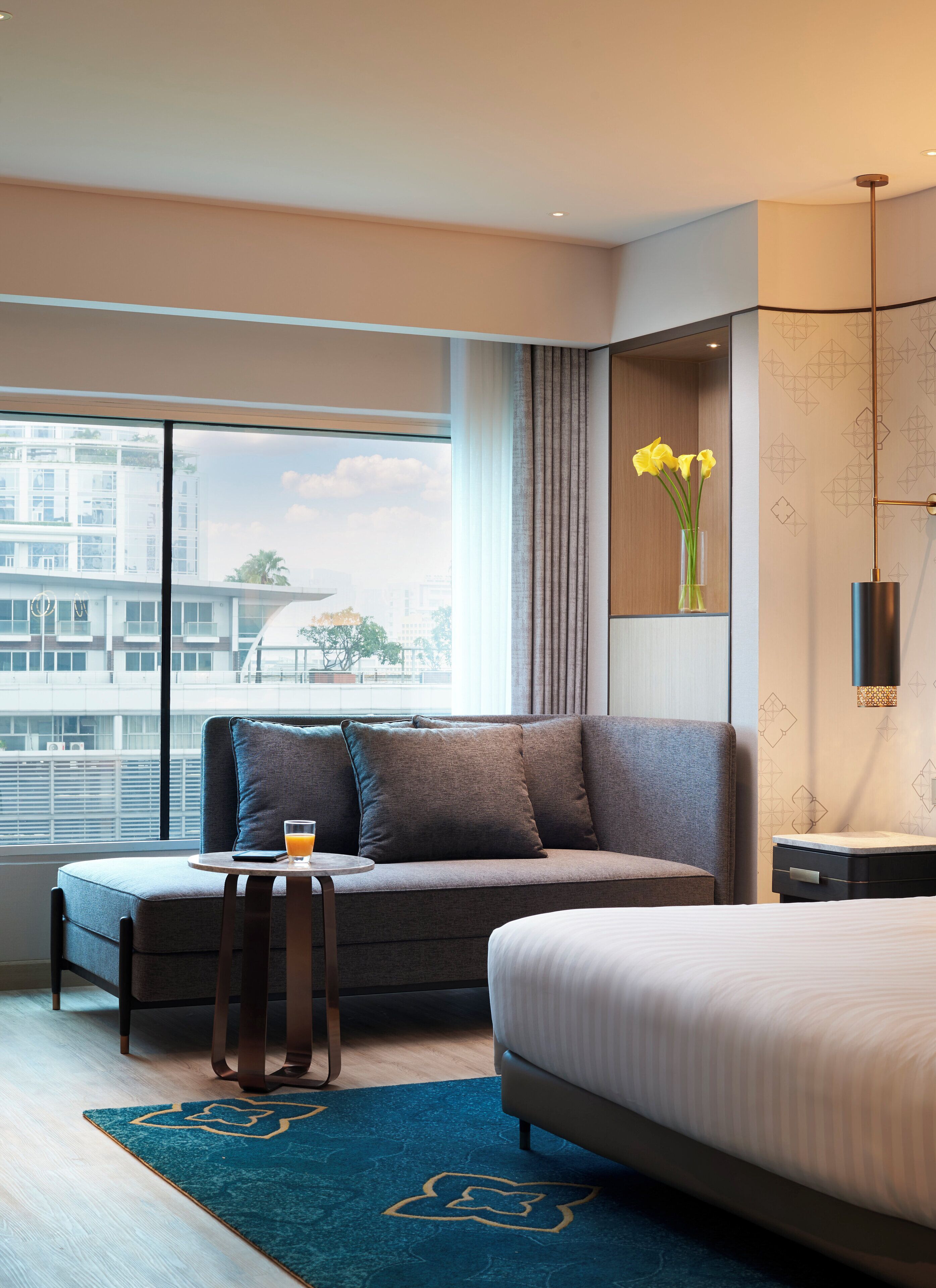 Egyptian cotton sheets, premium bedding, in-room safe, desk