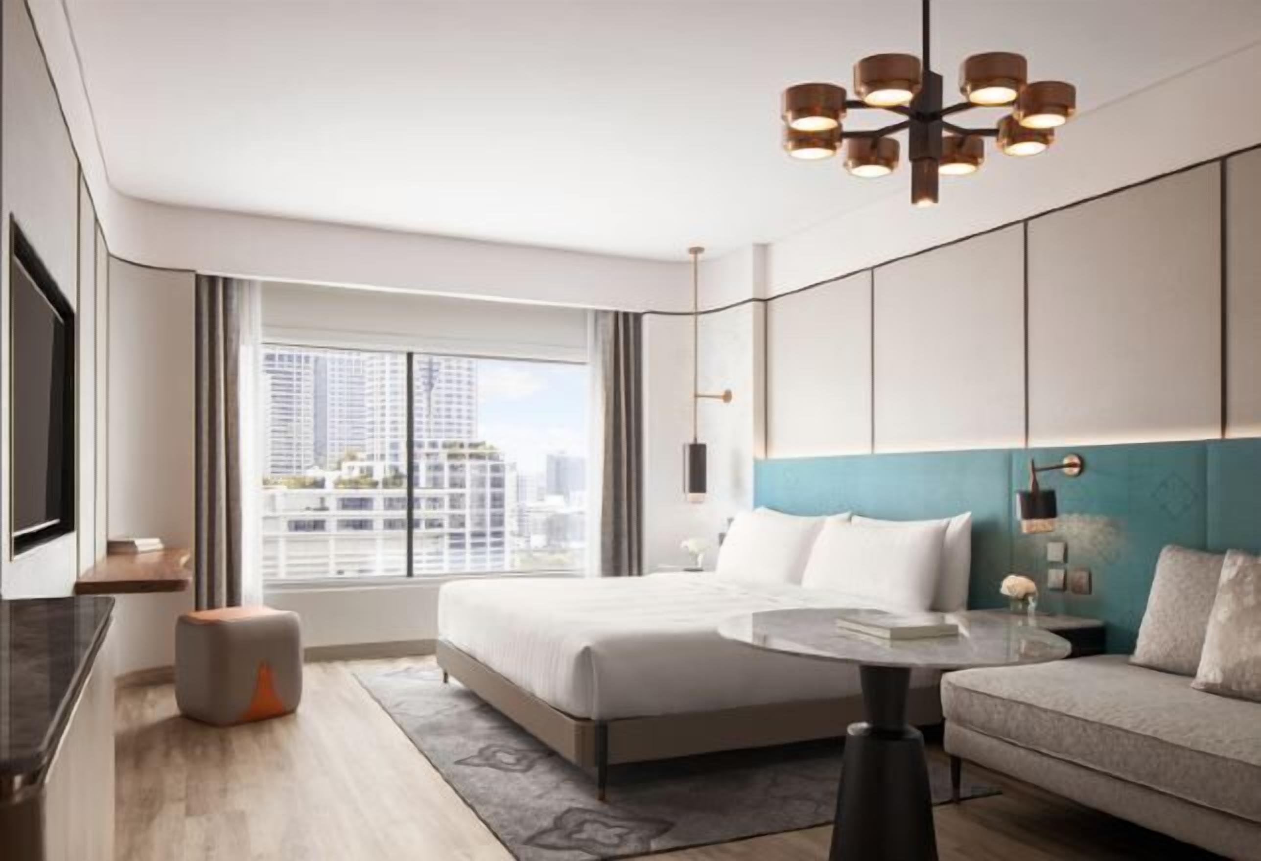 Lakens van Egyptisch katoen, luxe beddengoed, een kluis op de kamer