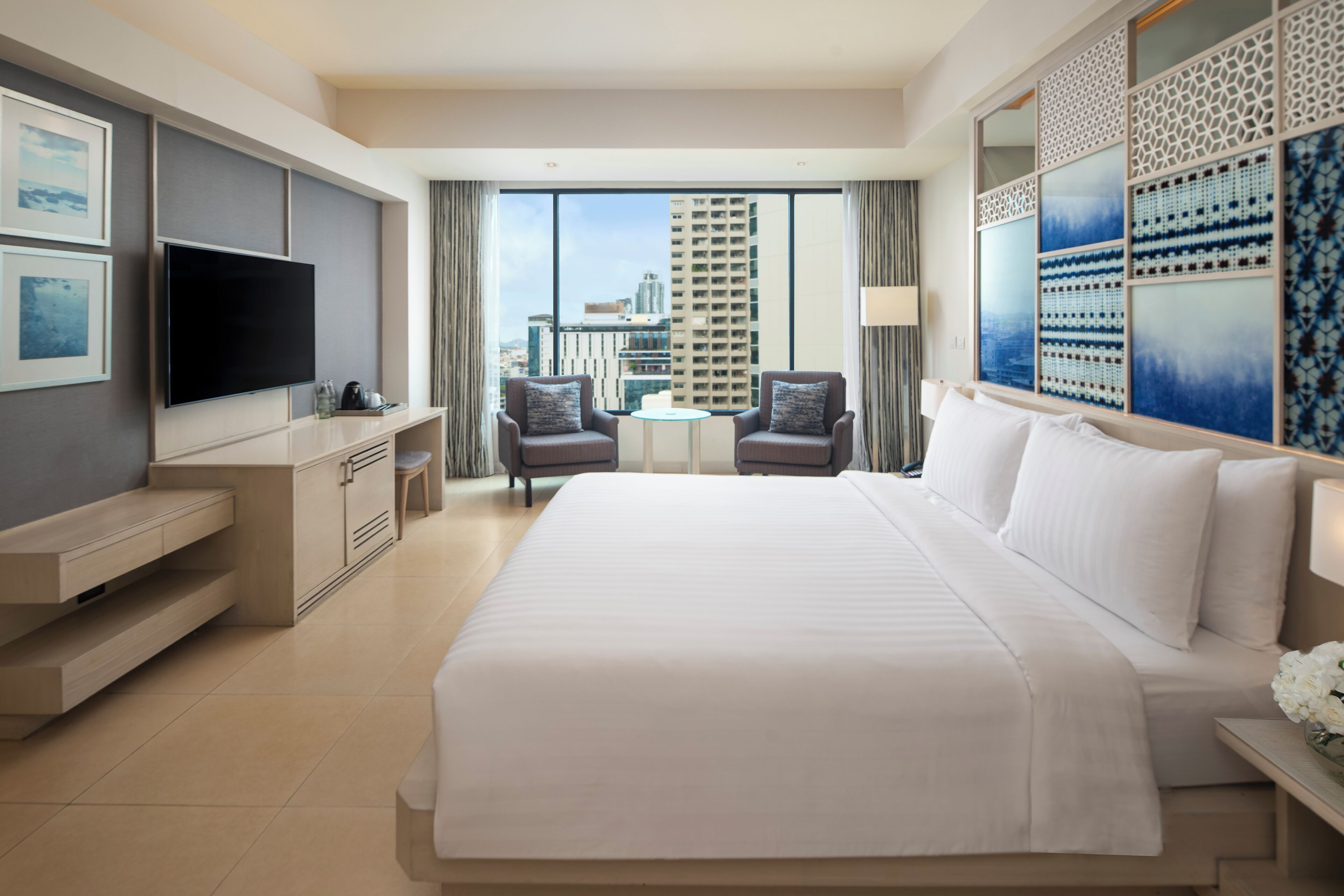 Habitación Deluxe, 1 cama King size | Ropa de cama de alta calidad y edredón 