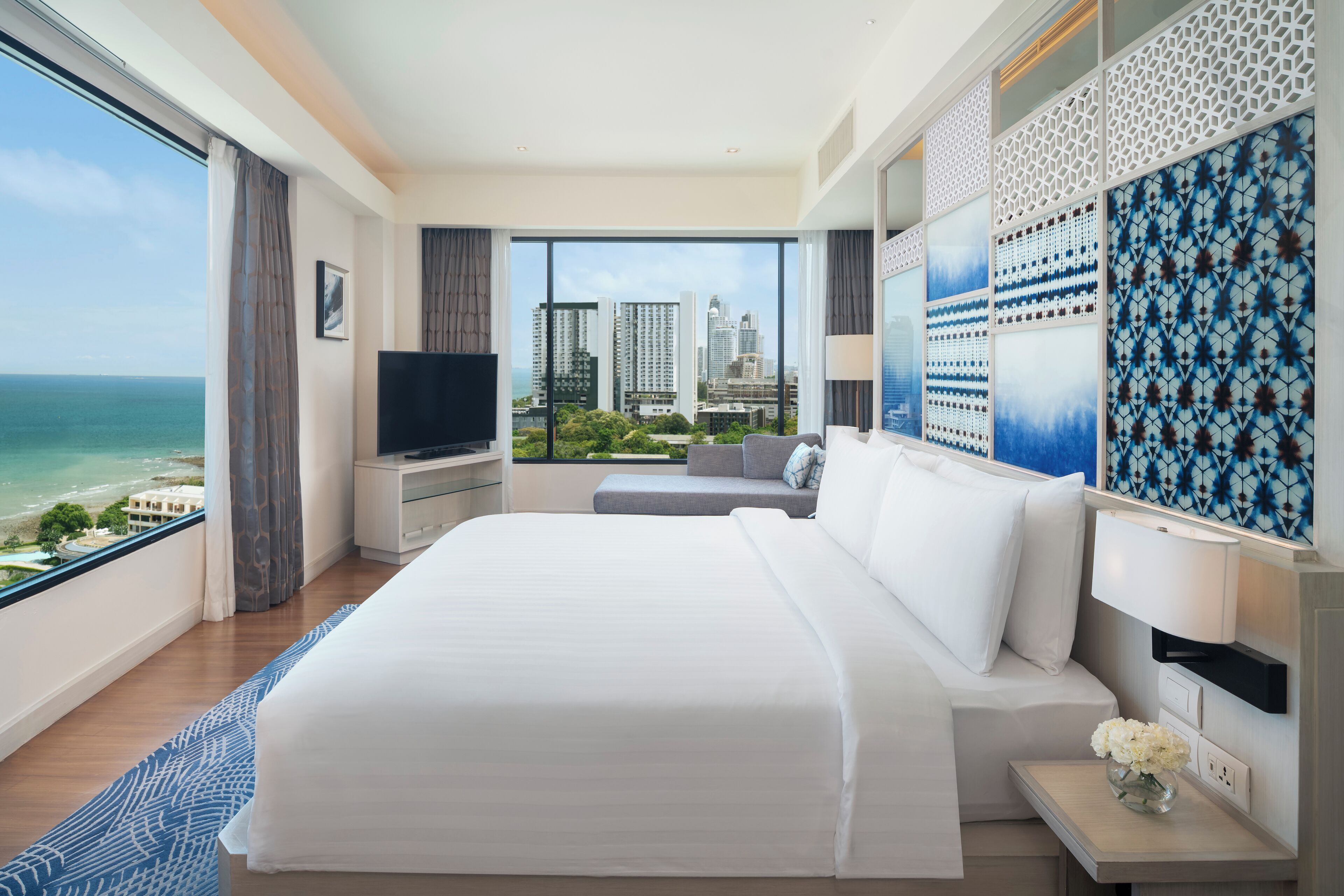 Suite Club, vista al océano (Executive) | Ropa de cama de alta calidad y edredón 