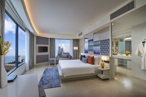 Grand Room, Ocean View (Grand Deluxe) | Premium bedding, down duvets, in-room safe, desk