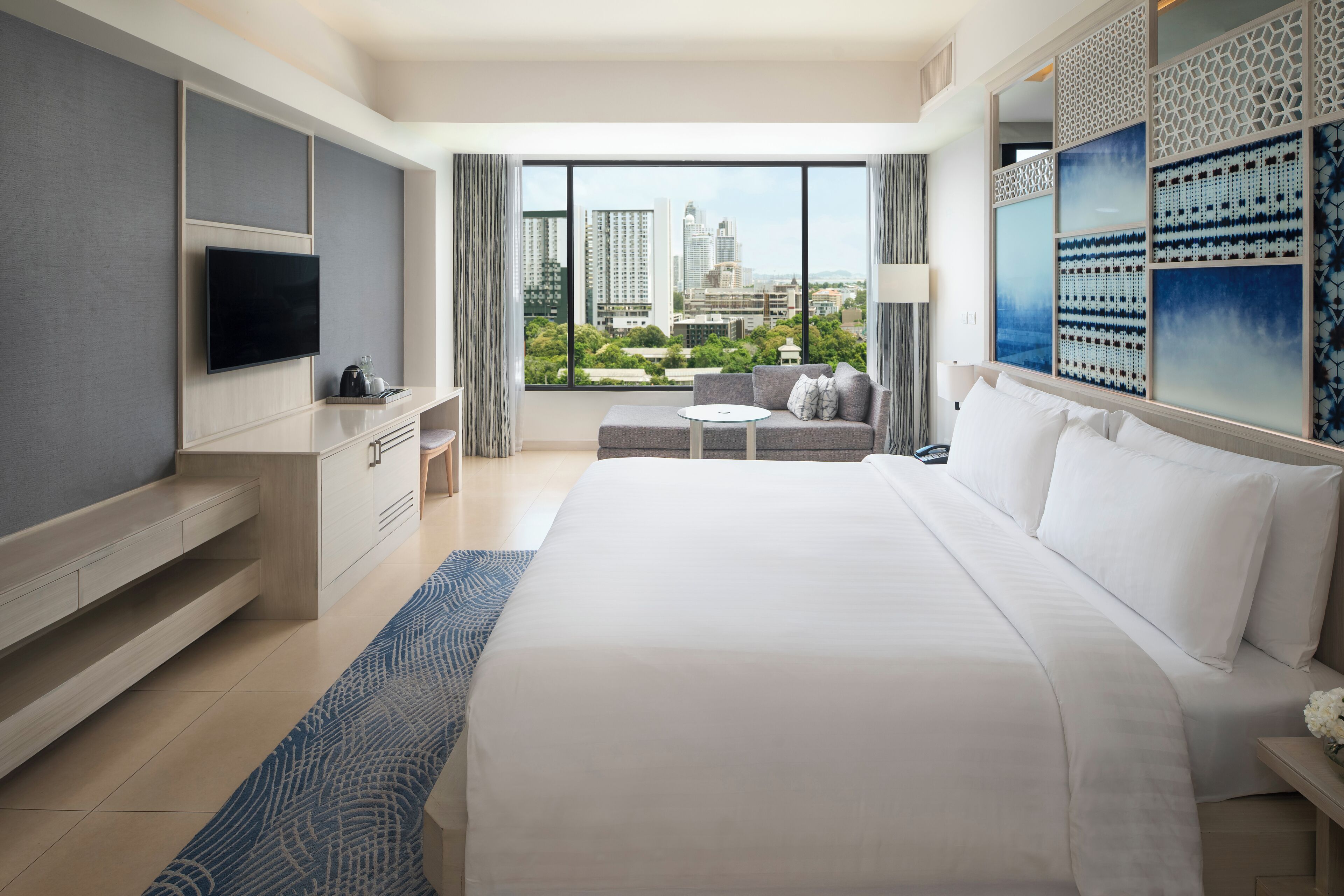 Habitación Deluxe, 1 cama King size, vista al océano | Ropa de cama de alta calidad y edredón 