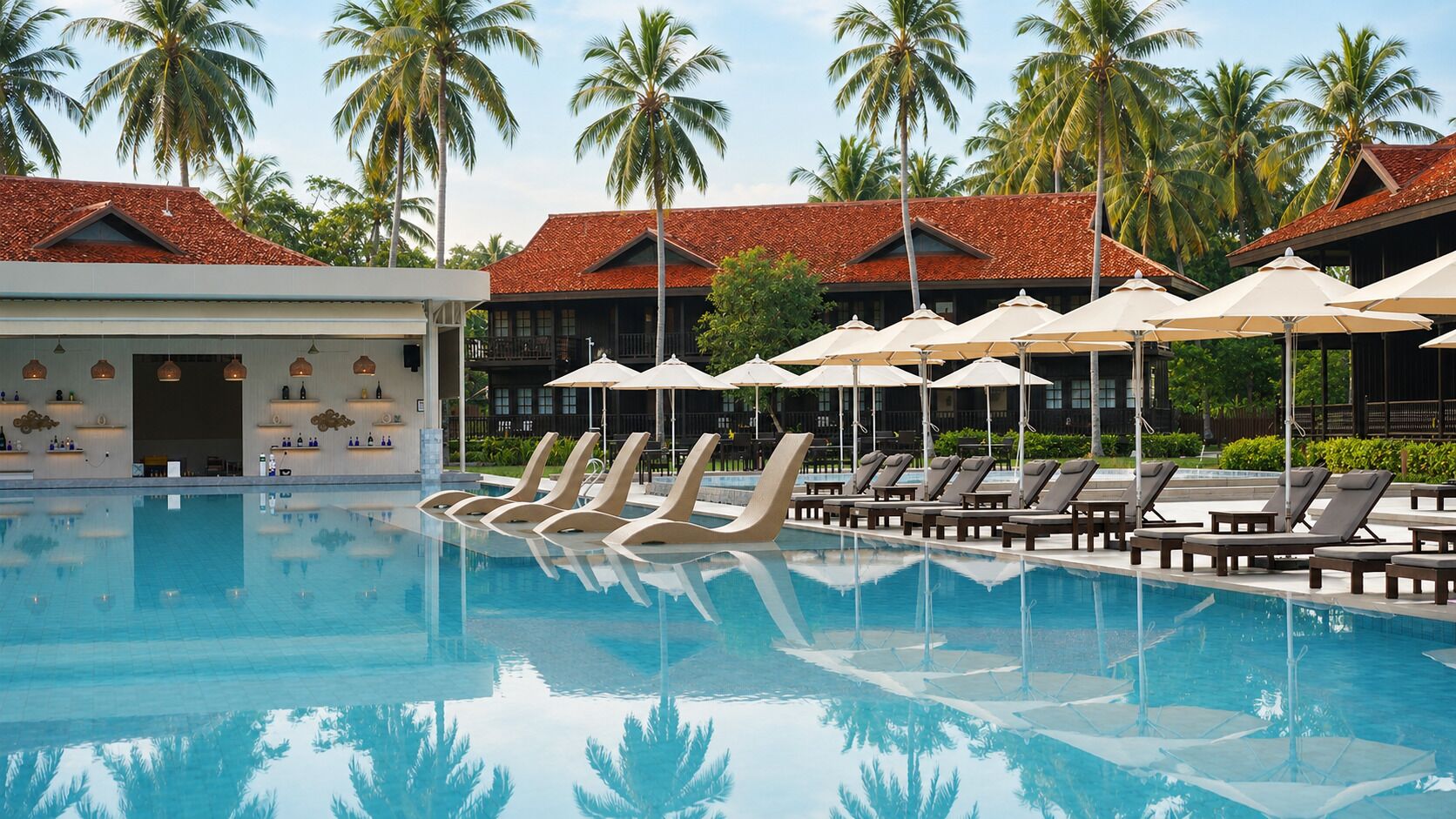 3 piscinas externas, guarda-sóis, espreguiçadeiras