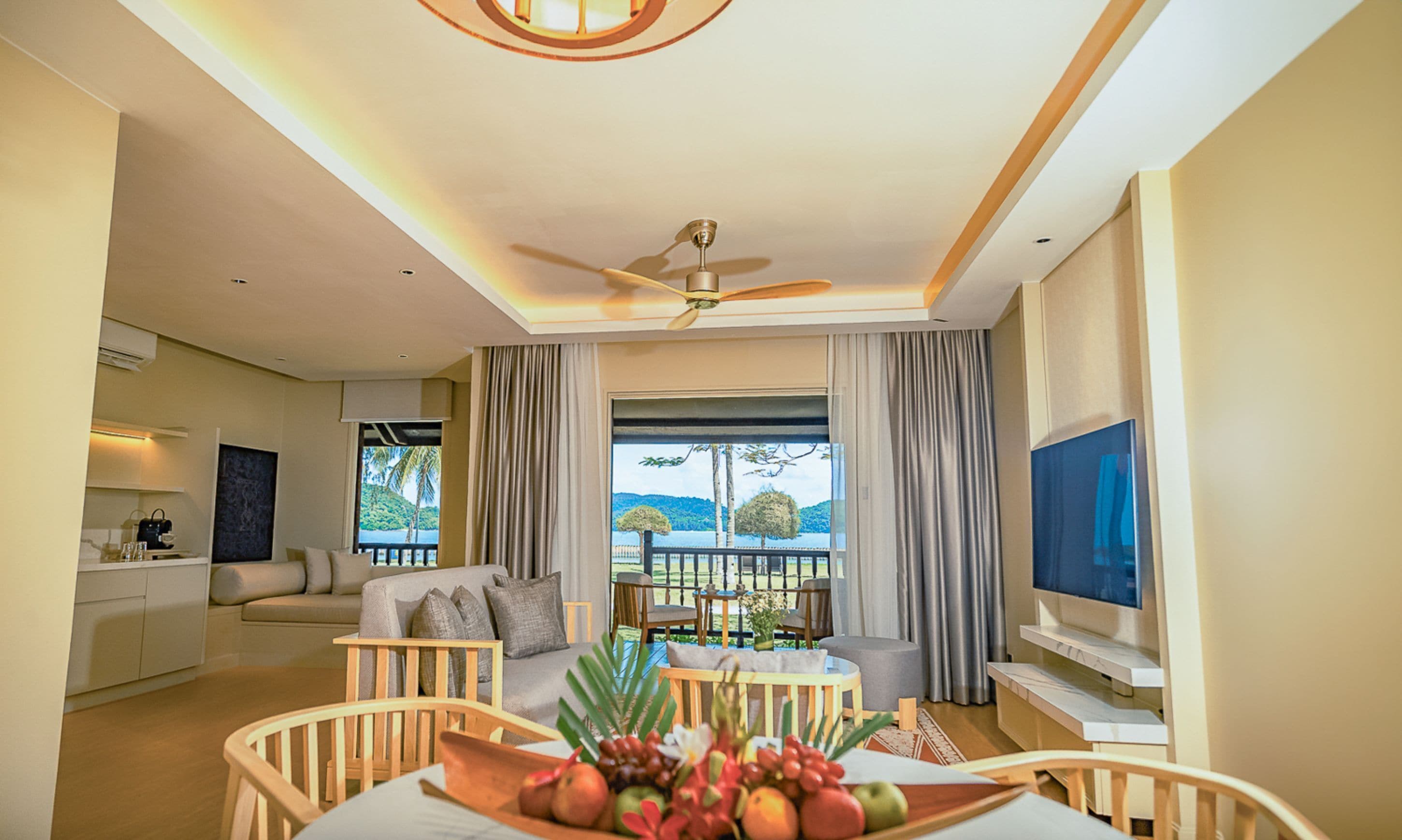 pelangi suite | living area | 42-inch lcd tv with satellite channels, tv
