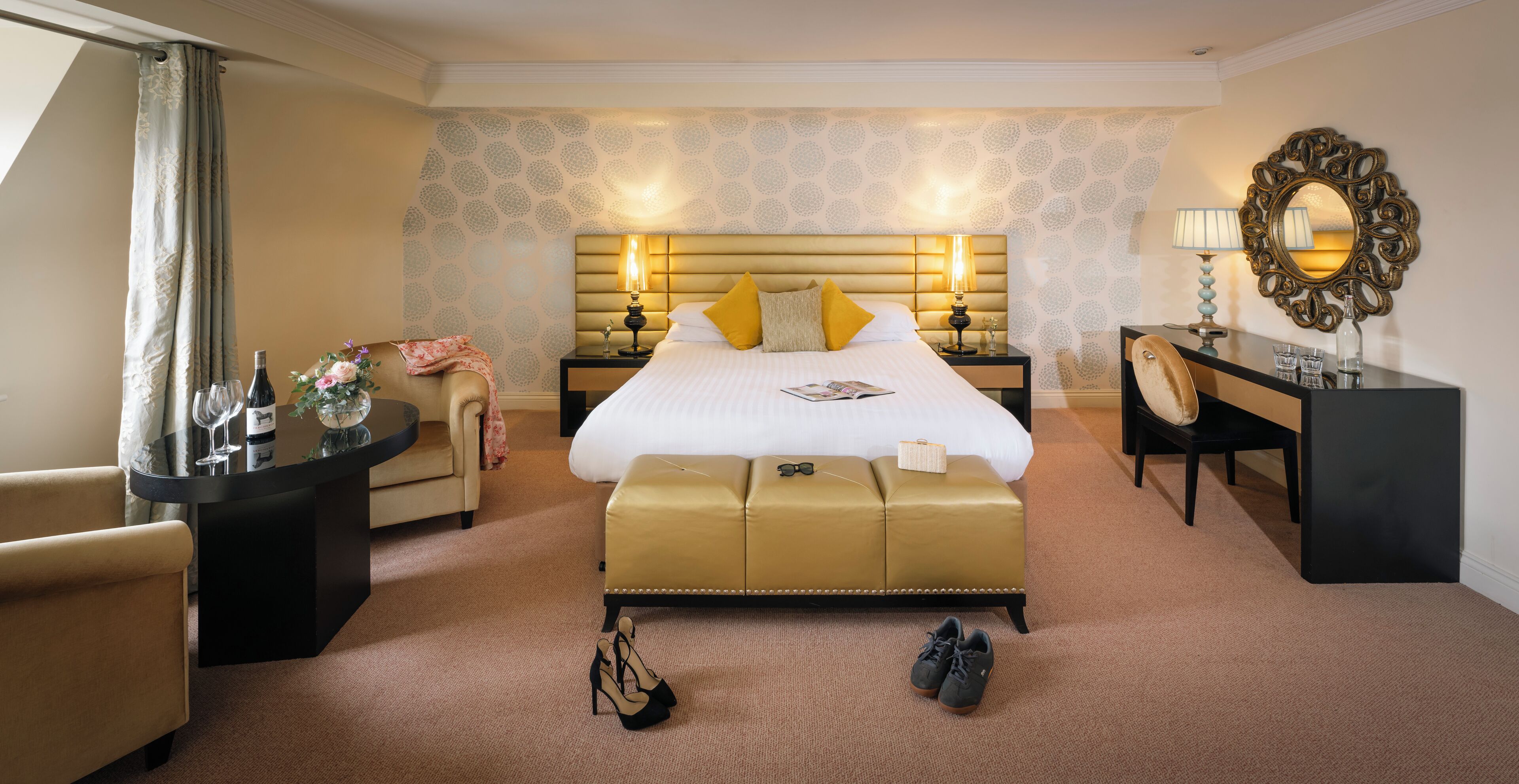 in-room safe, desk, blackout curtains, iron/ironing board