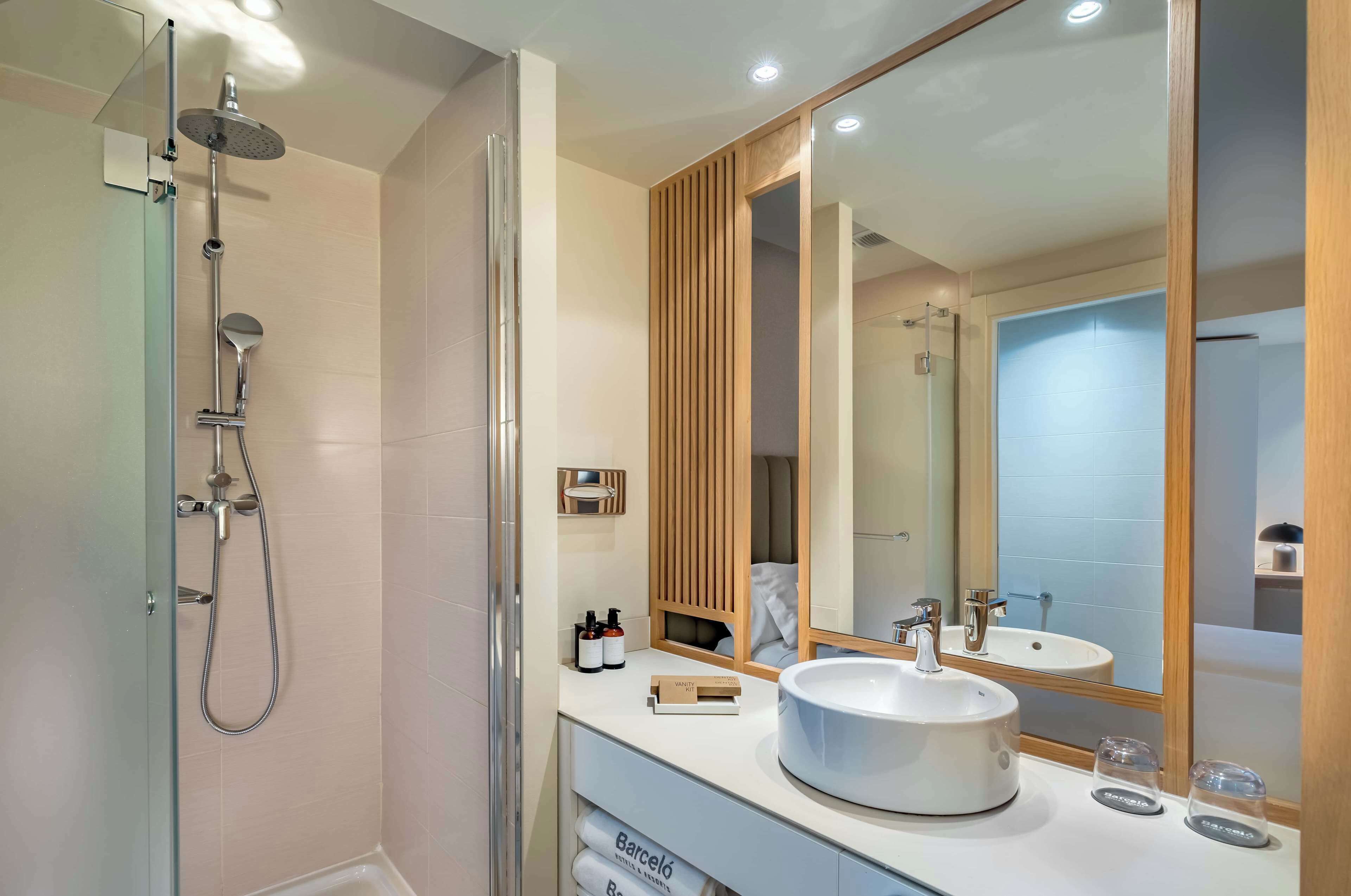 free toiletries, hair dryer, slippers, towels