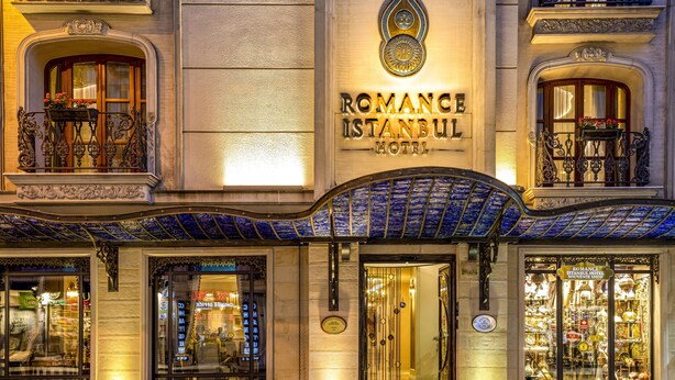 The exterior of the Romance Istanbul Hotel with ornate balconies and a traditional entrance. - Romance Istanbul Hotel (Istanbul)