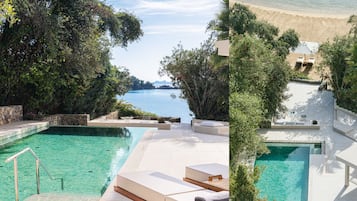 Piscine extérieure (ouverte en saison), parasols de plage