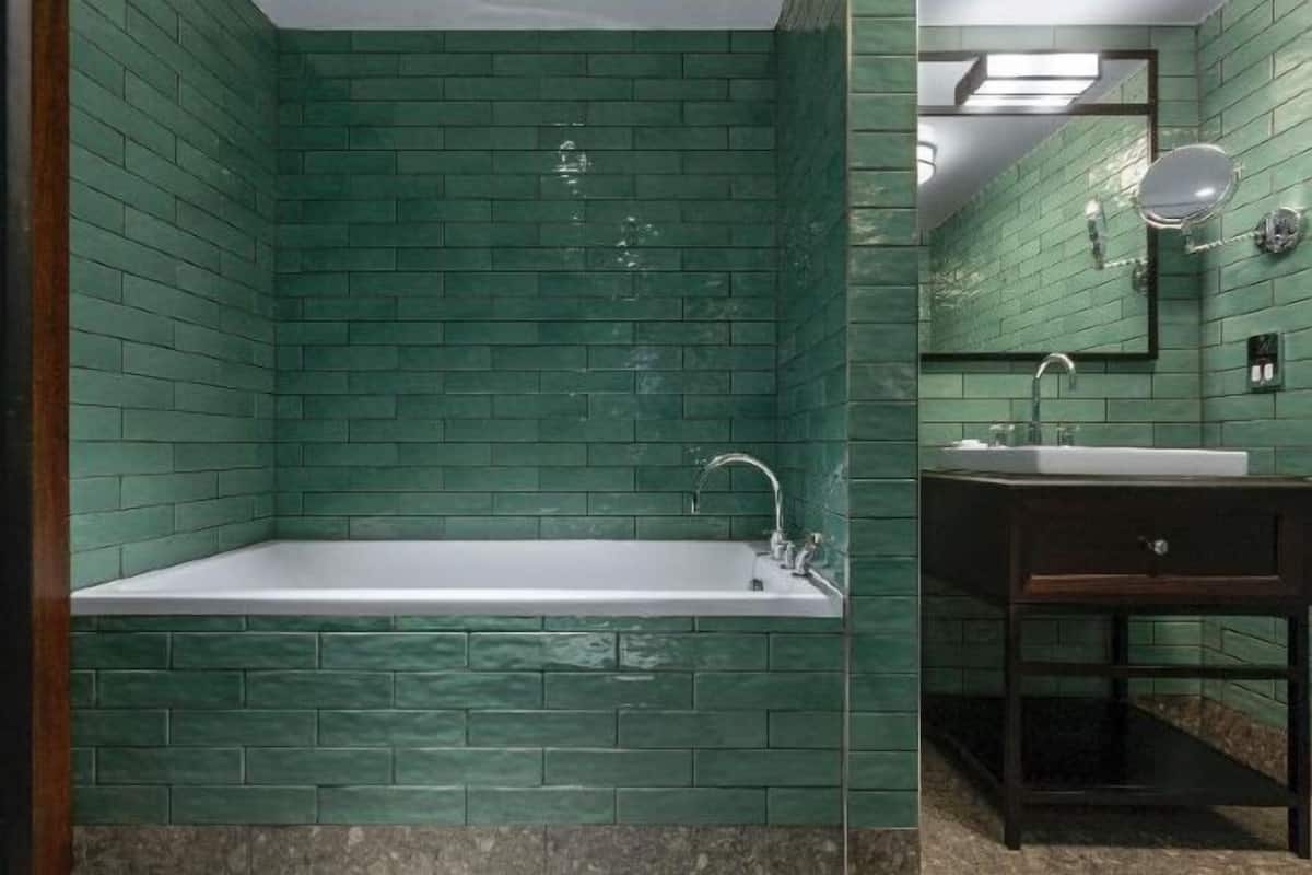 Bathroom | Shower, rainfall showerhead, designer toiletries, hair dryer