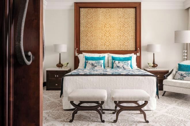 Frette Italian sheets, premium bedding, down comforters, minibar