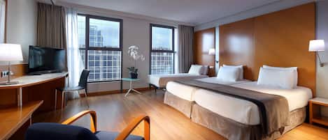 Hypo-allergenic bedding, down duvets, minibar, in-room safe