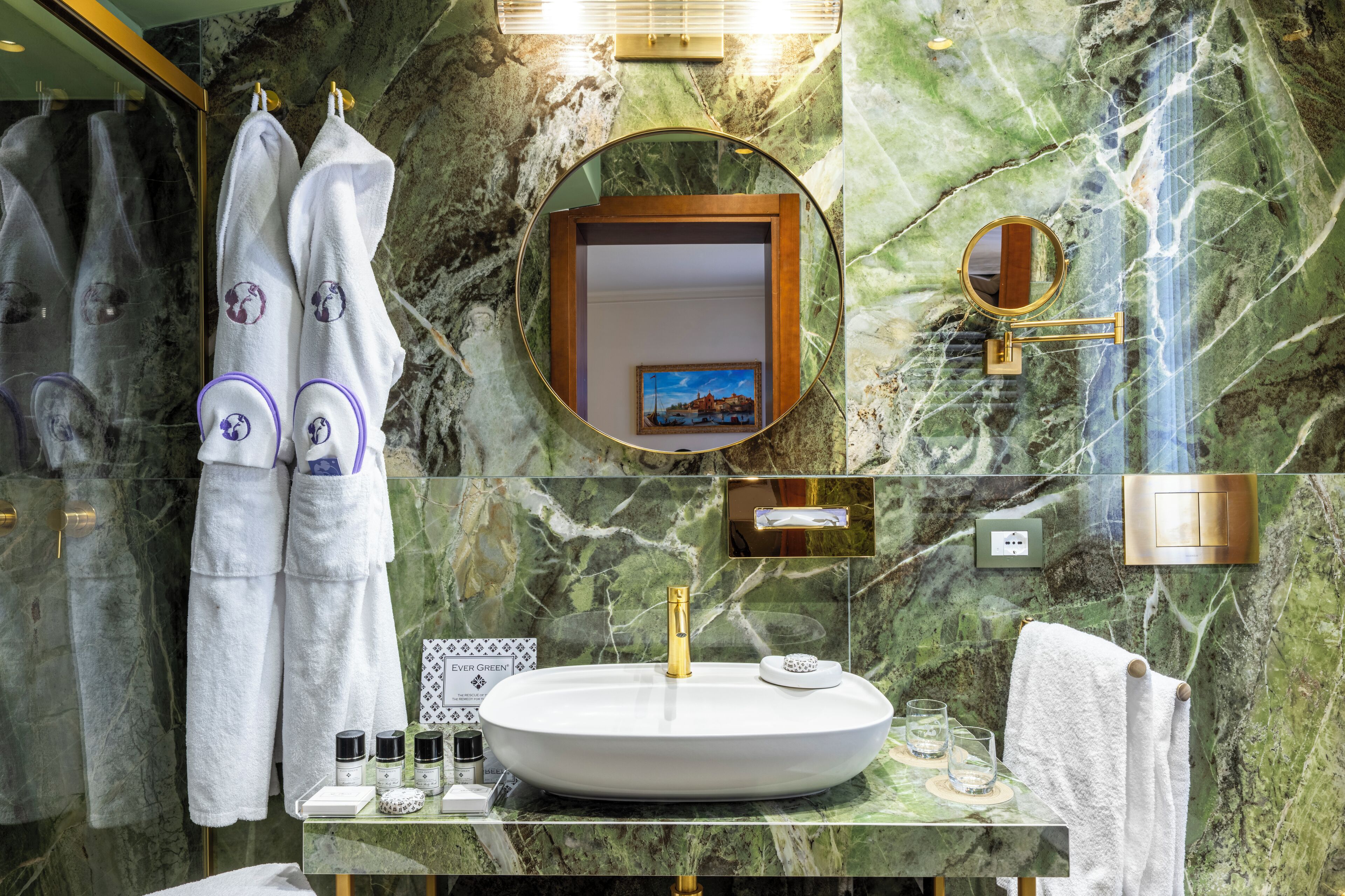 deluxe quadruple room | bathroom | free toiletries, hair dryer, slippers, bidet