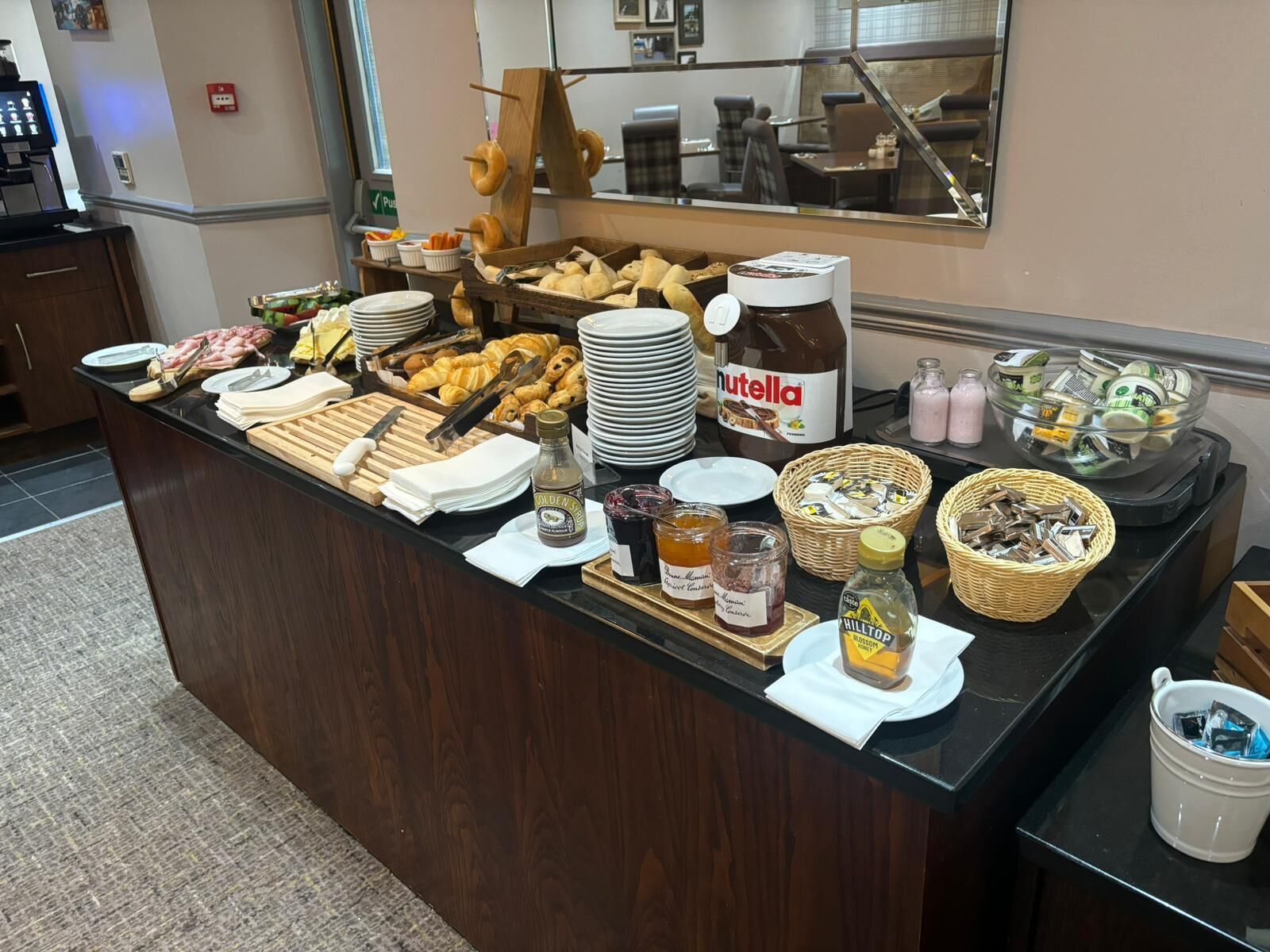 daily buffet breakfast (gbp 16 per person)