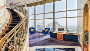 Duplex Panoramic Suite, Butler, Hermès Amenities, Spa & Beach Club Access (225sqm) | Egyptian cotton sheets, premium bedding, down comforters