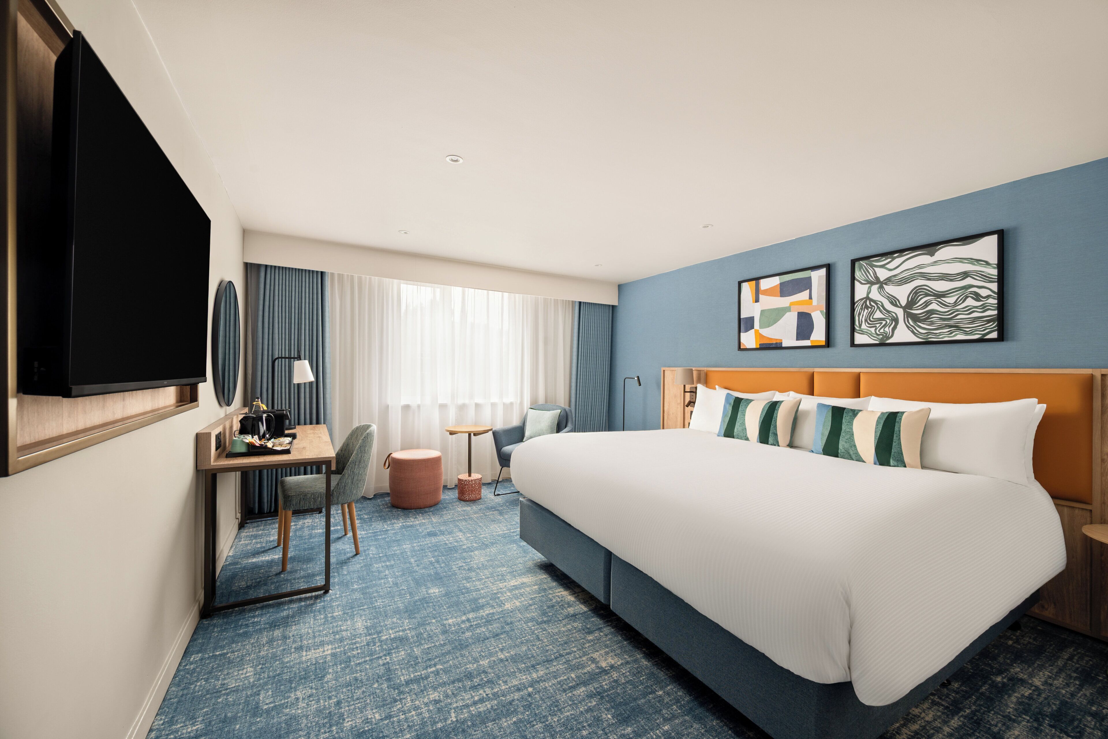 Desk, blackout curtains, iron/ironing board, free WiFi