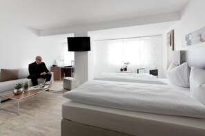 Premium bedding, pillow-top beds, in-room safe, individually decorated