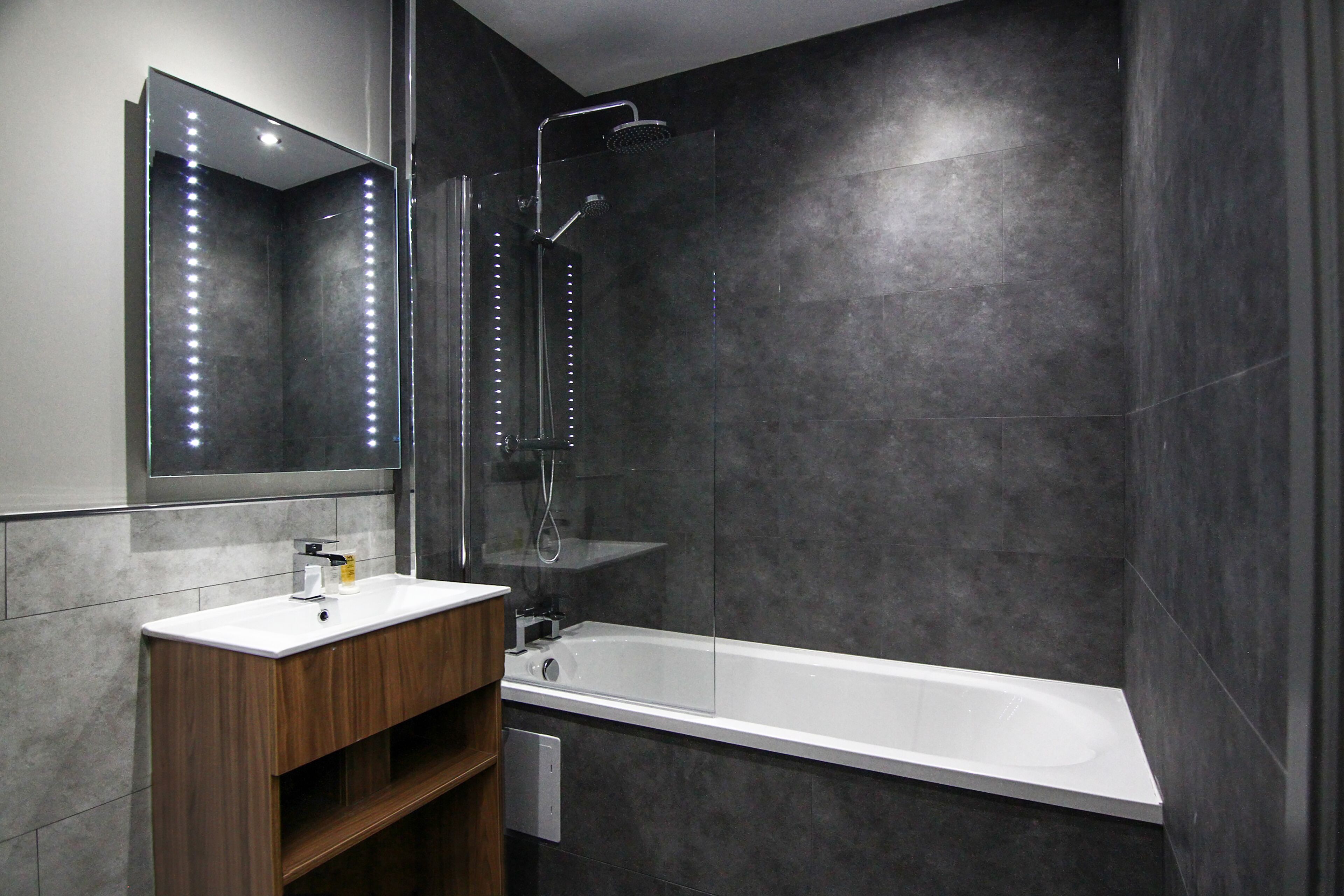 king room with balcony | bathroom | shower, free toiletries, hair dryer, towels