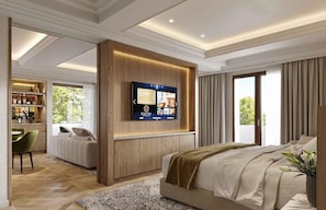 Suite presidencial | 1 habitación, ropa de cama de alta calidad y minibar