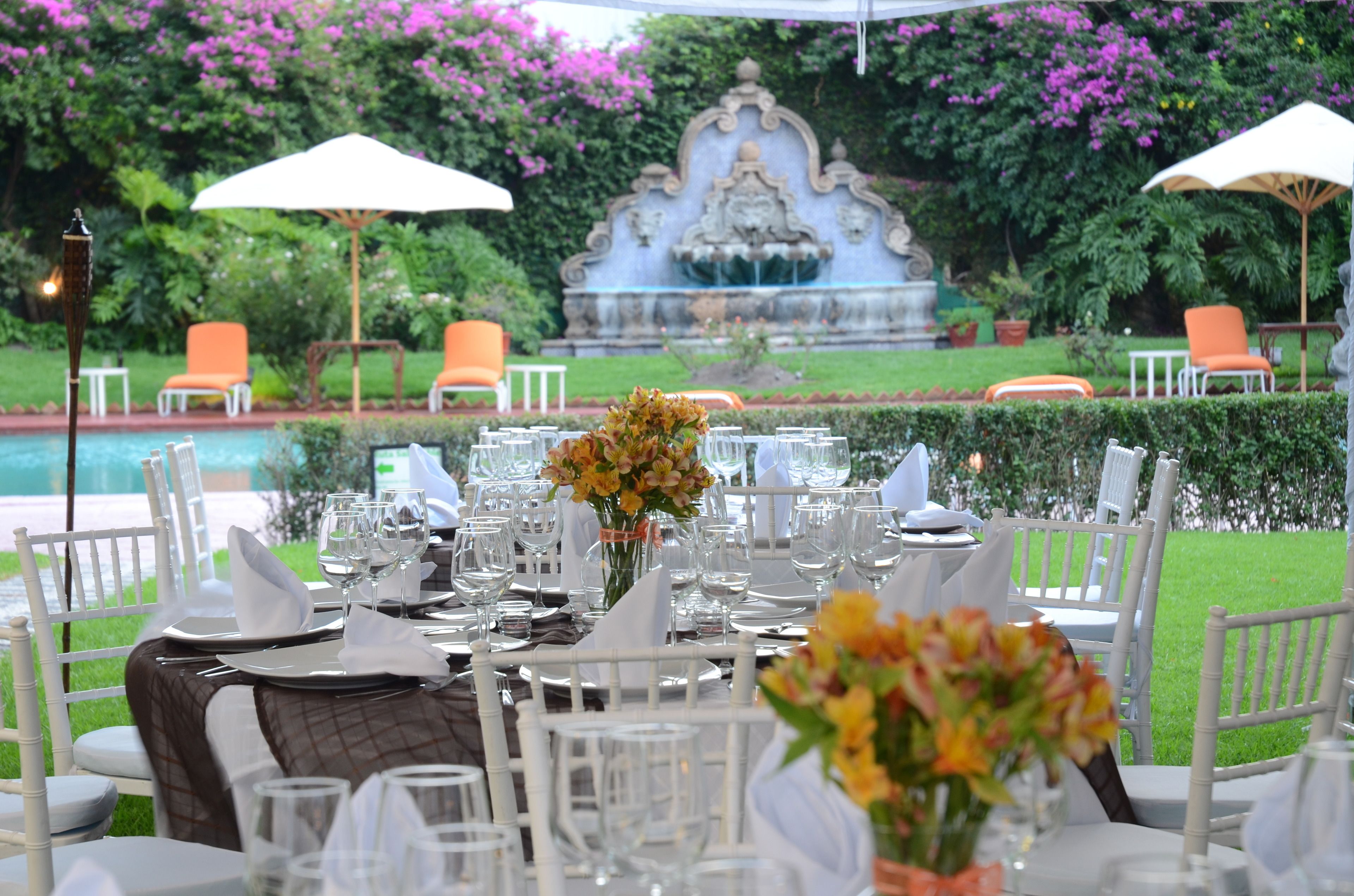 Outdoor banquet area