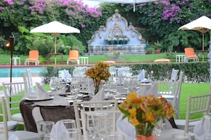 Outdoor banquet area