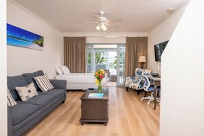 Suite, 1 King Bed, Beach View | Pillowtop beds, in-room safe, blackout drapes, iron/ironing board