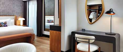 Junior Suite, 1 King Bed (All New) | Bathroom | Combined shower/tub, designer toiletries, hair dryer, bathrobes