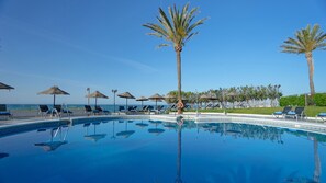 Indoor pool, 2 outdoor pools, pool umbrellas, sun loungers