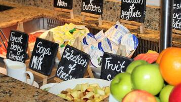 Daily self-service breakfast (GBP 14.00 per person)