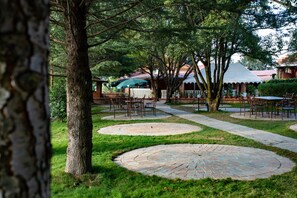Outdoor banquet area