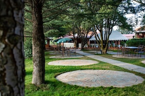 Outdoor banquet area