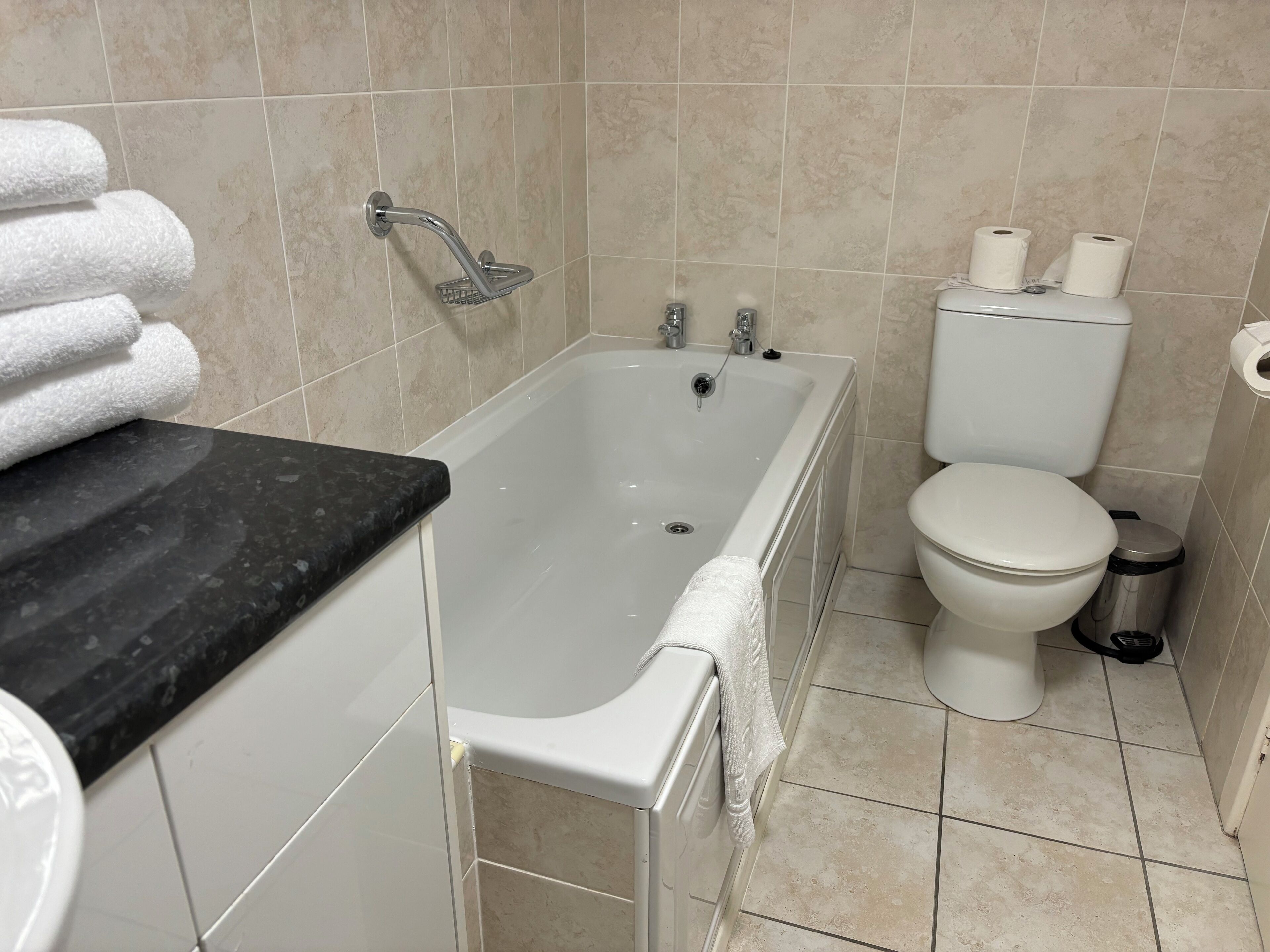 family room sleeps 4 | bathroom | free toiletries, hair dryer, towels