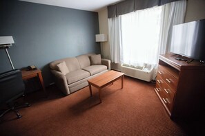 Premium bedding, down duvets, laptop workspace, blackout curtains