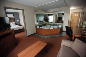 Premium bedding, down duvets, laptop workspace, blackout curtains