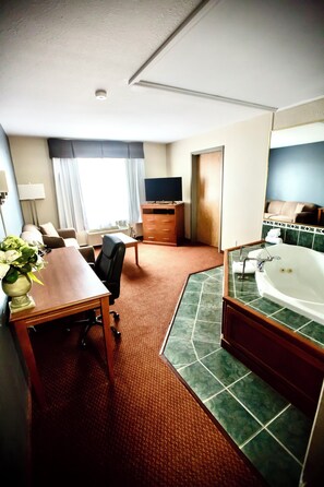 Premium bedding, down duvets, laptop workspace, blackout curtains