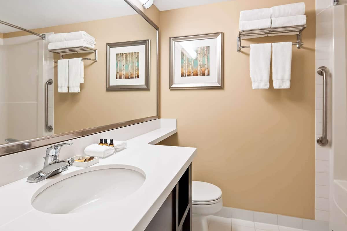 combined shower/bathtub, deep-soaking bathtub, hydromassage showerhead