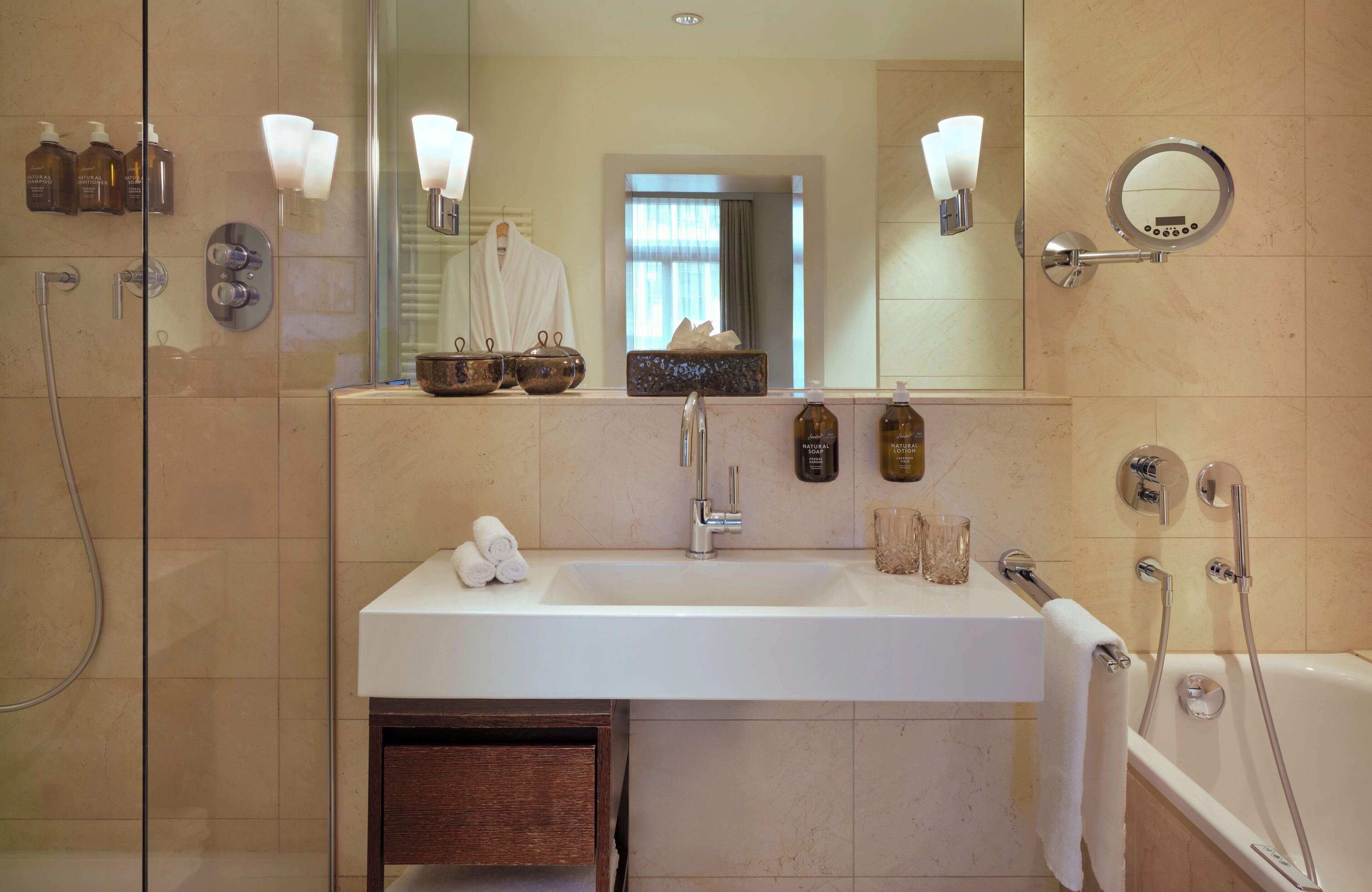 deluxe suite | bathroom | separate bathtub and shower, jetted bath, designer toiletries
