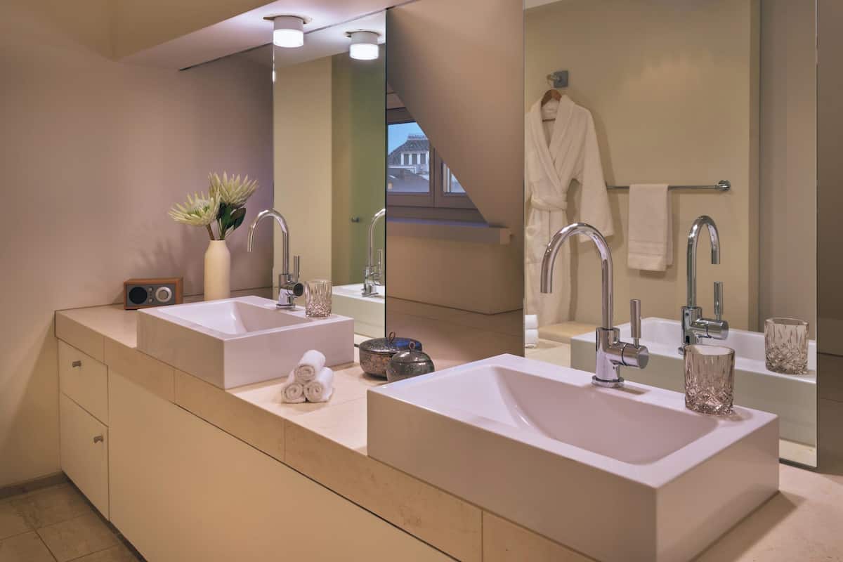 suite (loft) | bathroom | separate bathtub and shower, jetted bath, designer toiletries