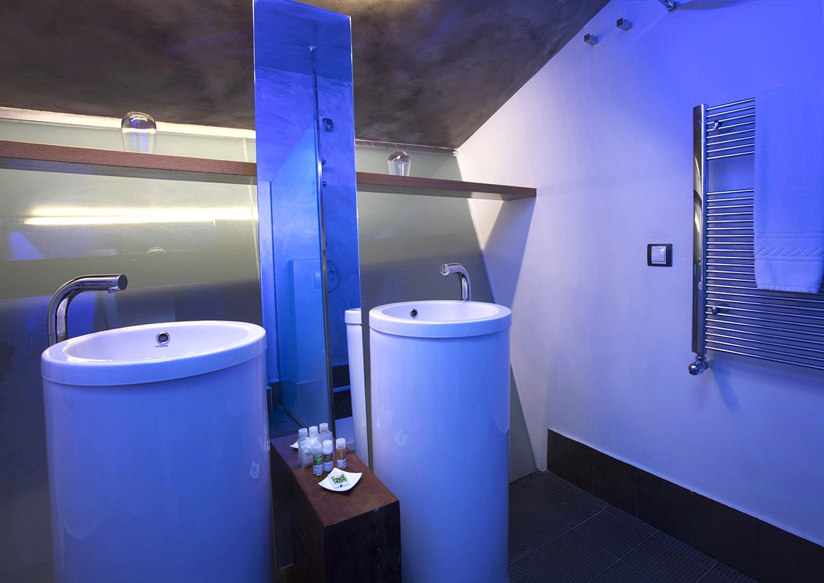 free toiletries, hair dryer, bathrobes, bidet