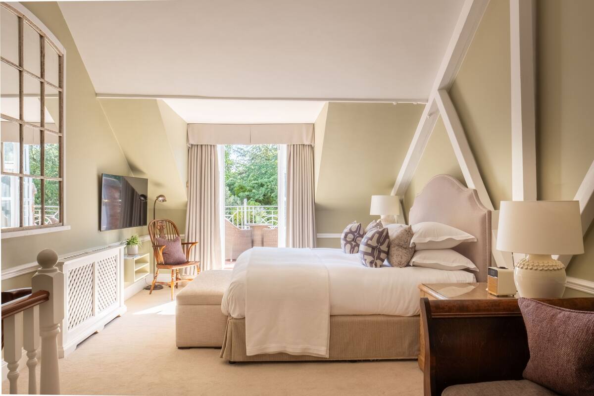 Suite (Coach House Duplex) | Ropa de cama de alta calidad y minibar 