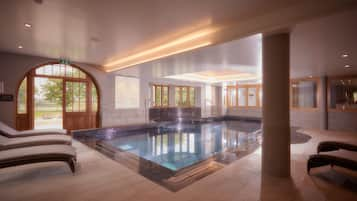 Indoor pool, pool loungers