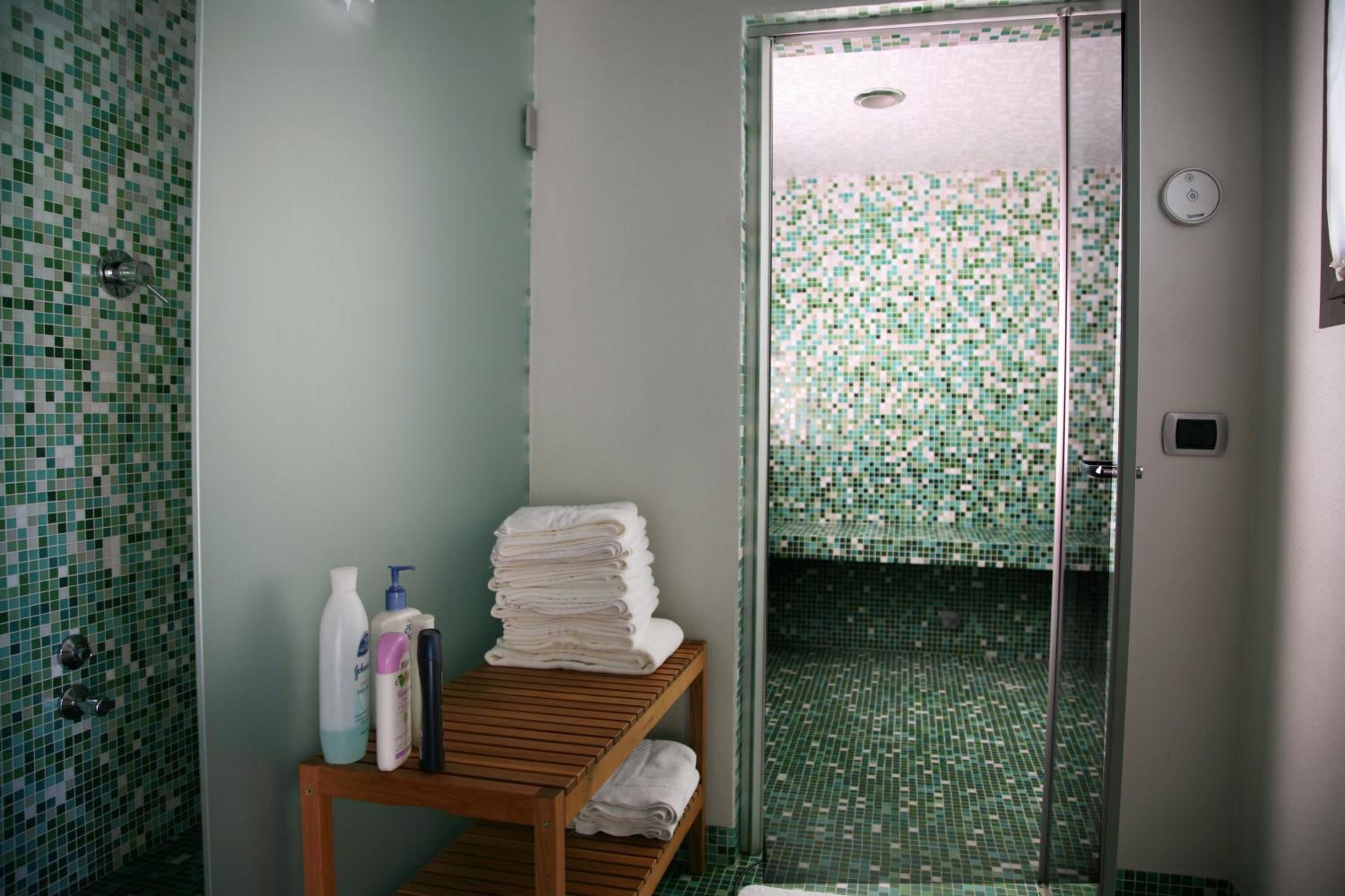 free toiletries, hair dryer, bathrobes, slippers