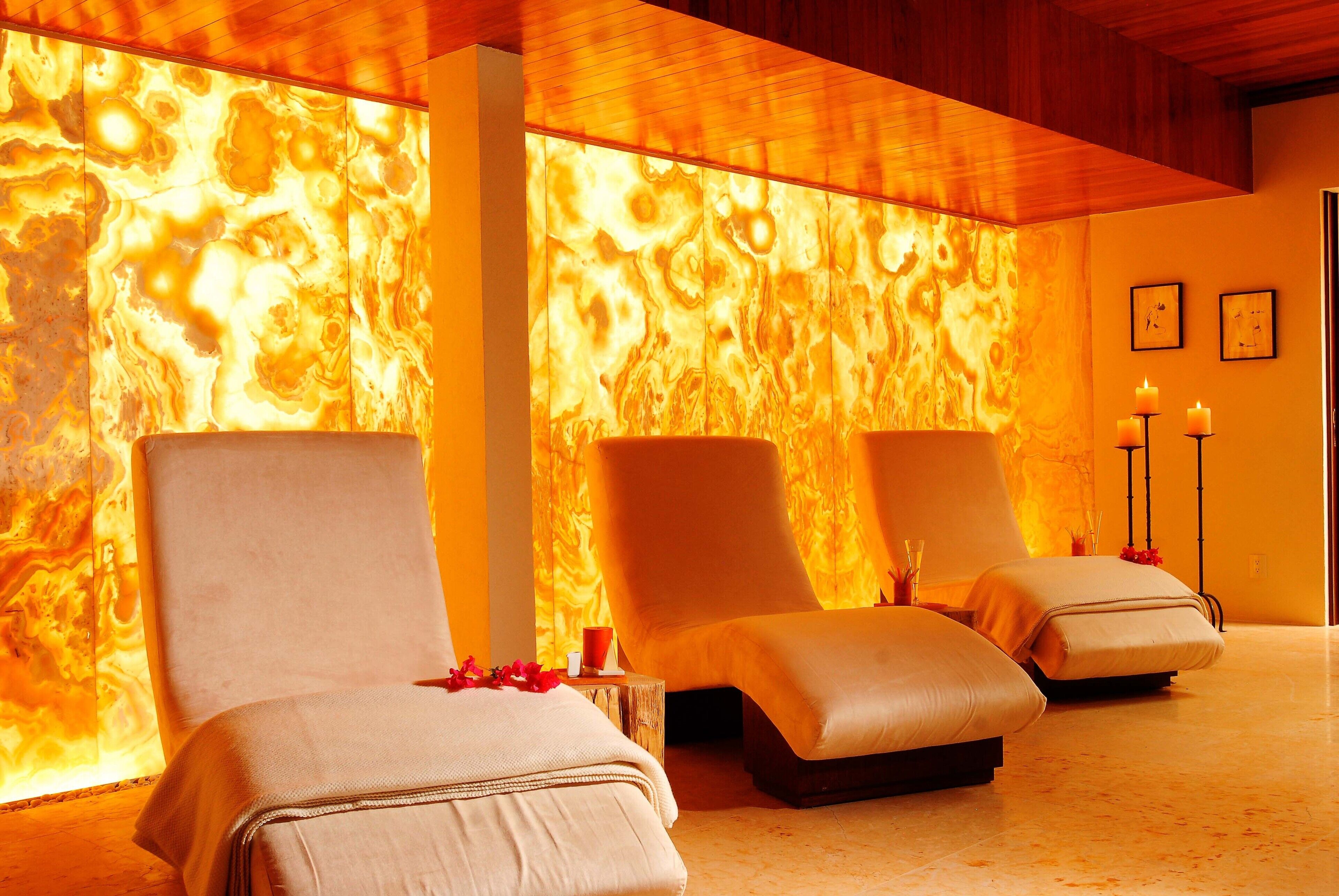 sauna, steam room, 2 treatment rooms