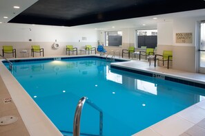 Indoor pool, open 8:00 AM to 10:00 PM, sun loungers