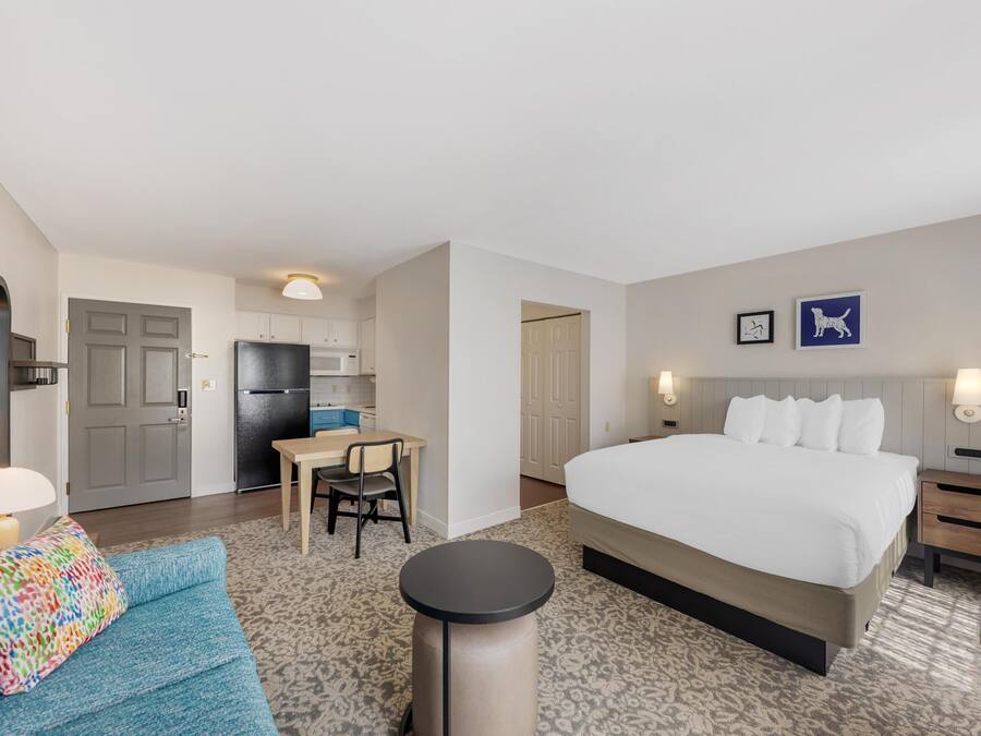 Suite monolocale, 1 letto queen (Studio) | Una scrivania, postazione laptop, ferro/asse da stiro, Wi-Fi gratuito