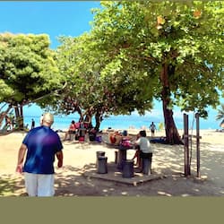 On the beach, white sand