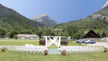 Outdoor wedding area