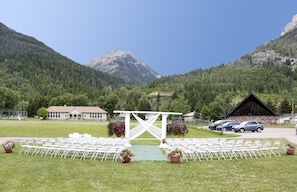 Outdoor wedding area