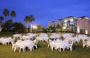 Outdoor banquet area